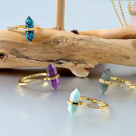 Havets stillhet, hexagon ring larimar