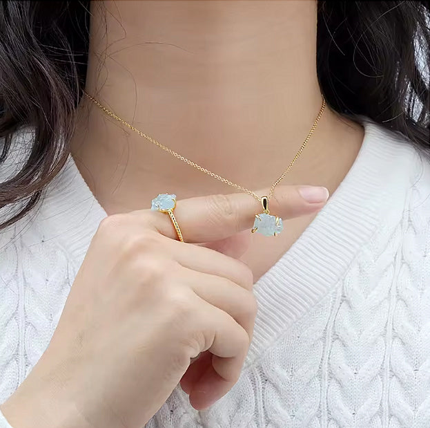 Halsband klo, Aquamarine