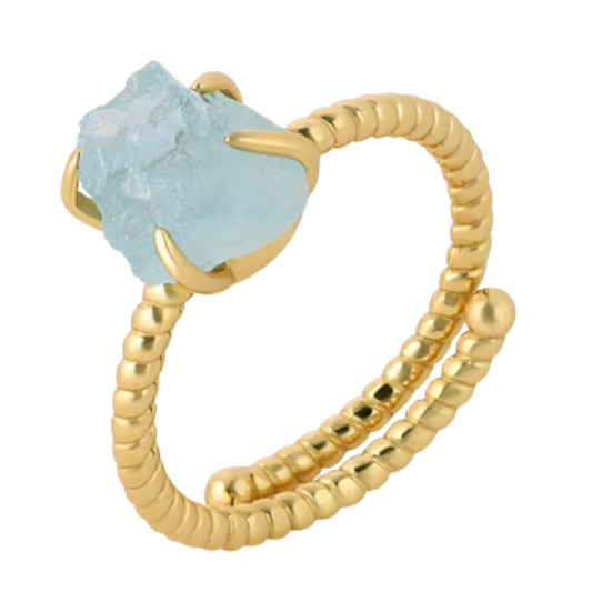Havets spegel, ring akvamarin