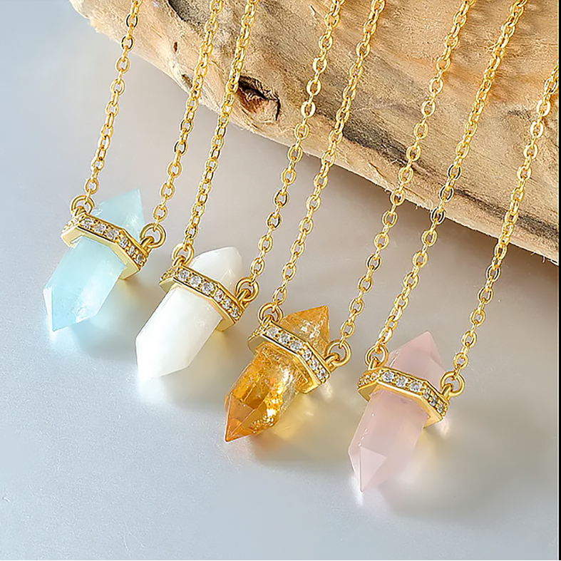 Havets stillhet, halsband larimar hexagon