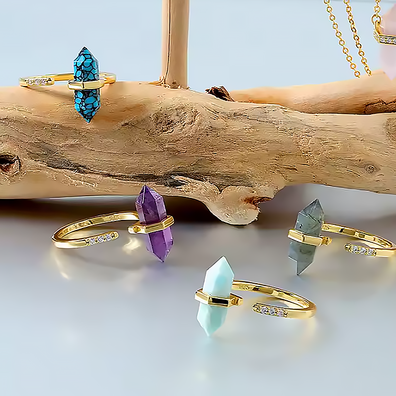 Styrka och vägledning, hexagon ring labradorite