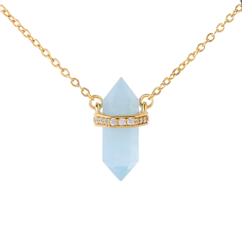 Havets stillhet, halsband larimar hexagon
