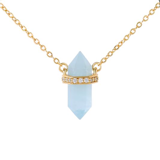 Havets stillhet, halsband larimar hexagon