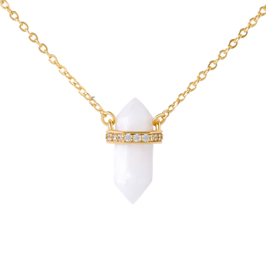 Nattens ljus, halsband månsten hexagon