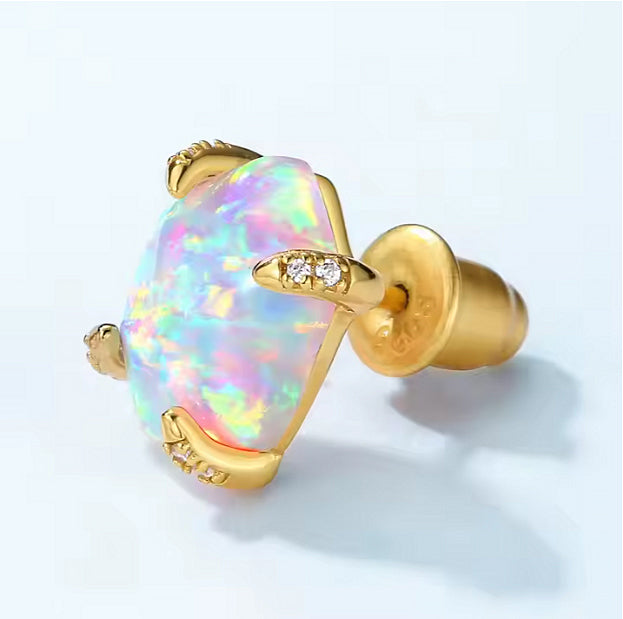 Stjärnstoft, örhängen med opal