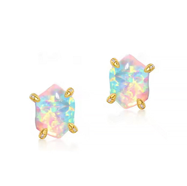 Stjärnstoft, örhängen med opal