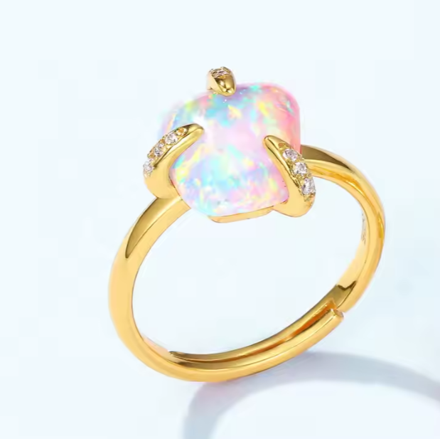 Stjärnstoft, ring med opal