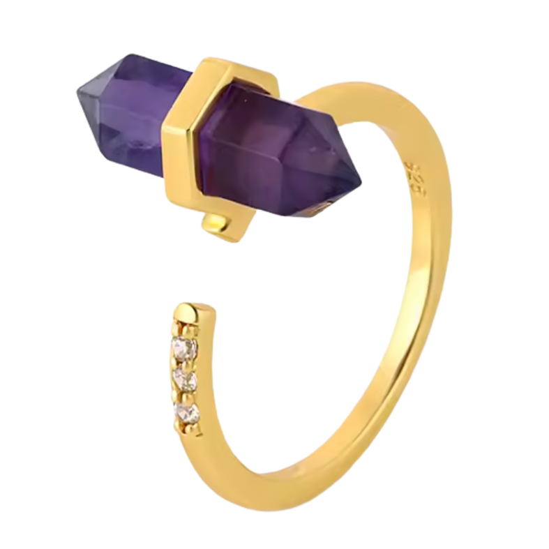 Balans & harmoni, hexagon ring ametist