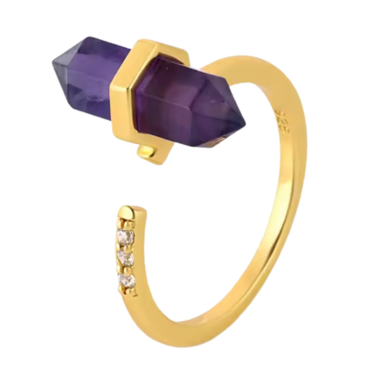 Balans & harmoni, hexagon ring ametist