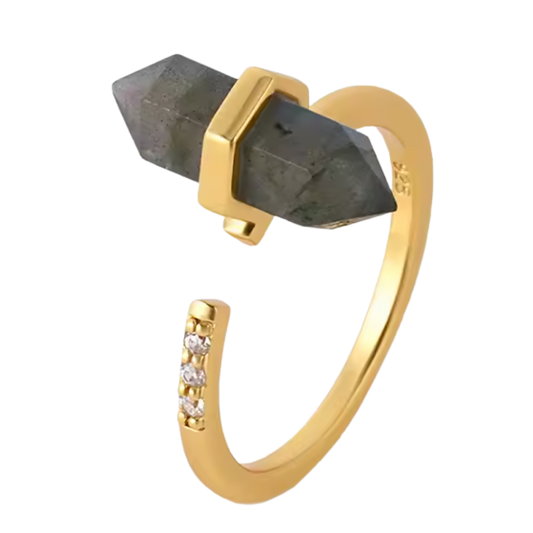Styrka och vägledning, hexagon ring labradorite